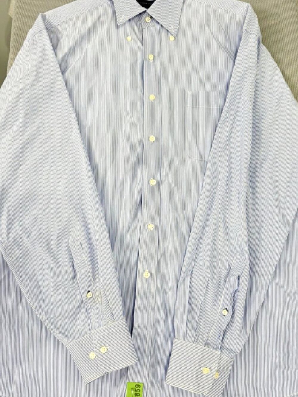 Tommy Hilfiger Mens Long Sleeve Dress Shirt Blue White Striped Regular Fit XL